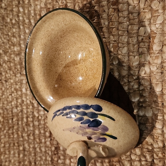 Handcrafted Pottery Dish With Lid  Floral Design - Picture 2 of 5